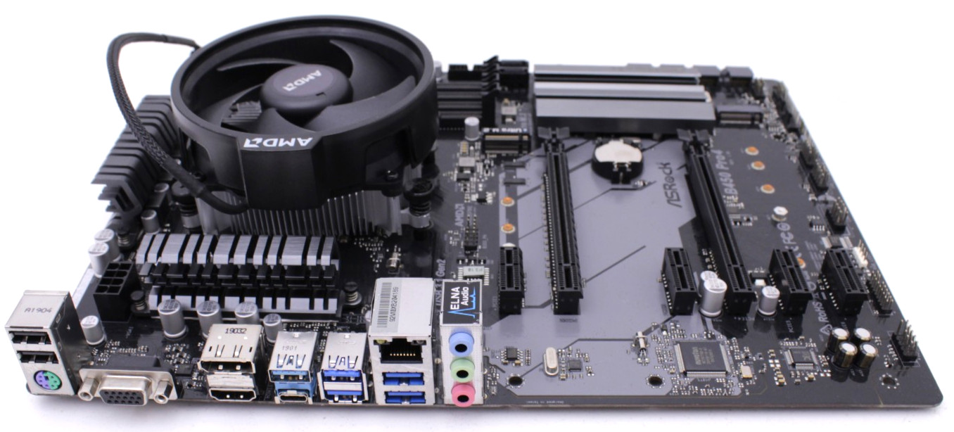 ASRock B450 PRO4 Motherboard AMD Ryzen 5 2400G @ 3.6GHz w/ I/O Shield