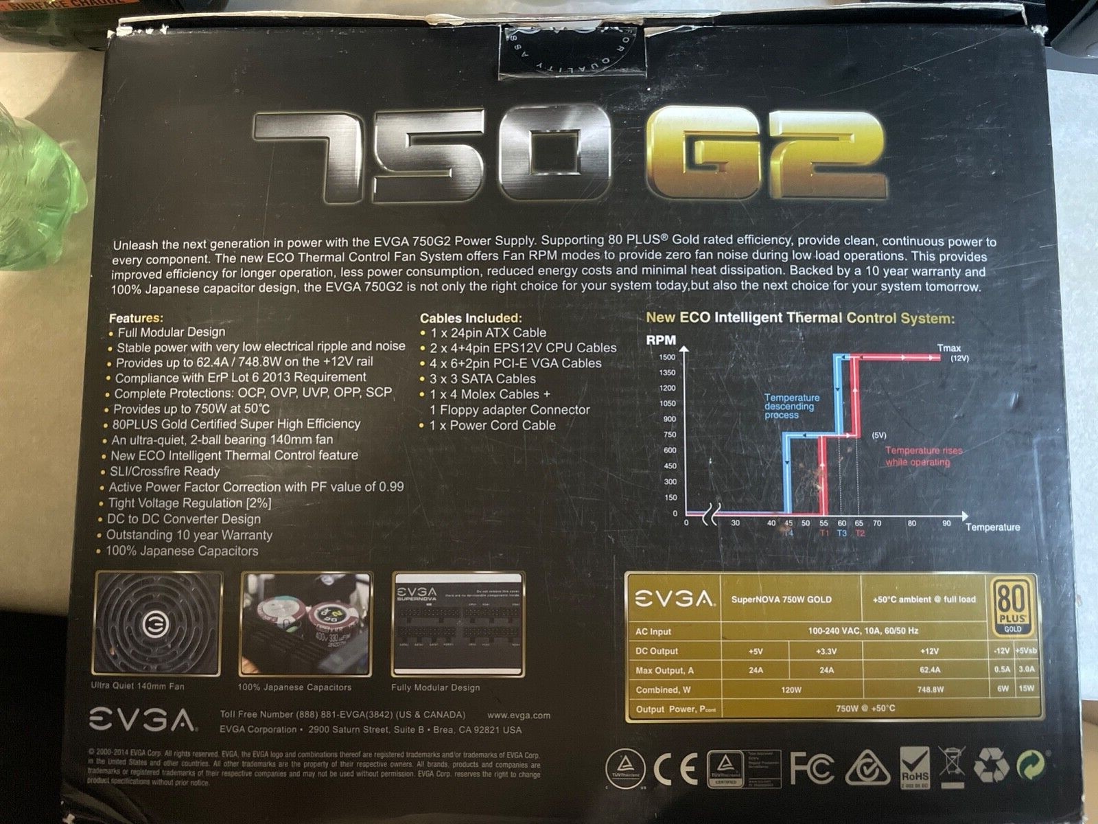 EVGA SuperNOVA 750 G2 Modular 750W Power Supply – Black