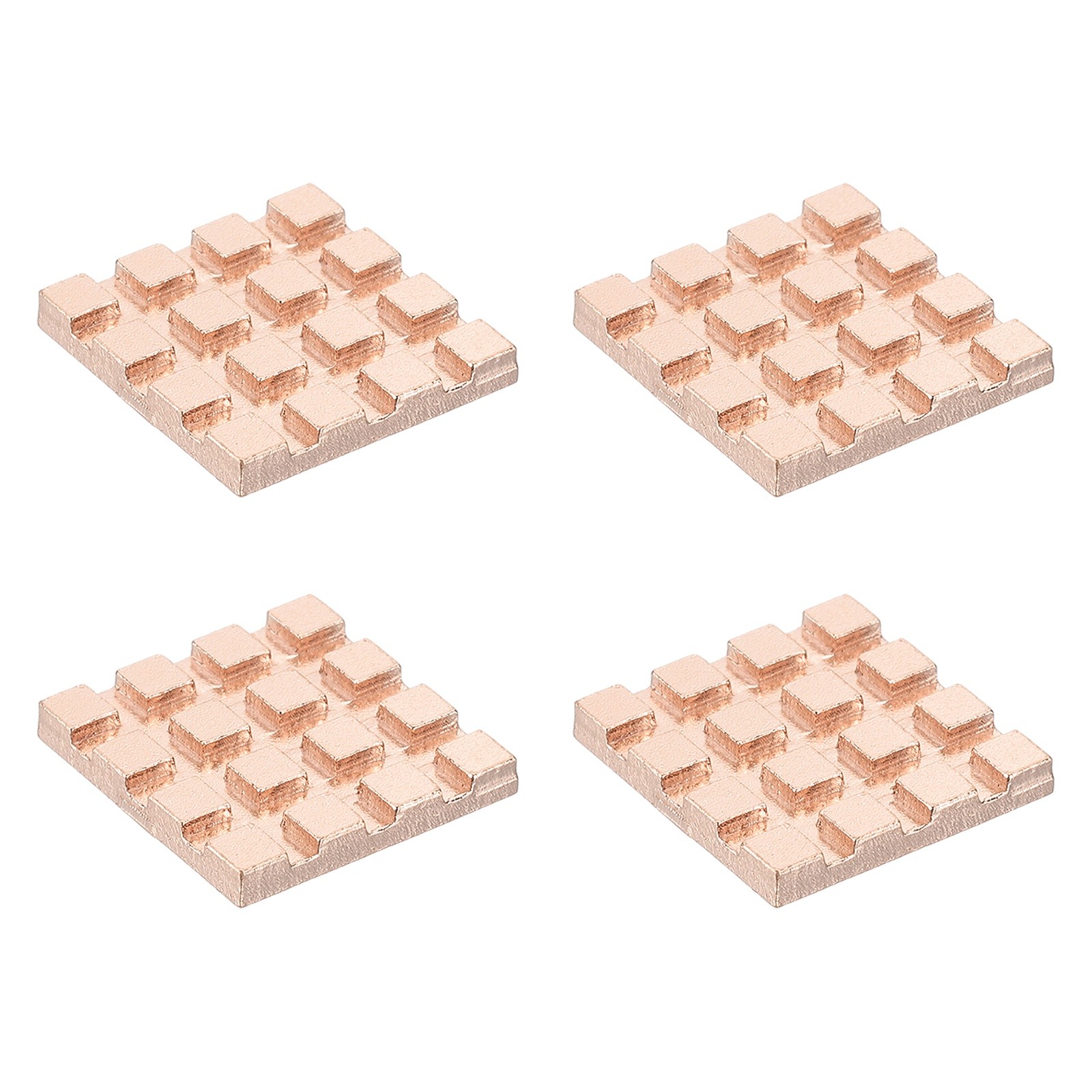 4 Pcs Copper Heatsink 15x15x2mm, Heat Sink Cooler Radiator for Raspberry Pi