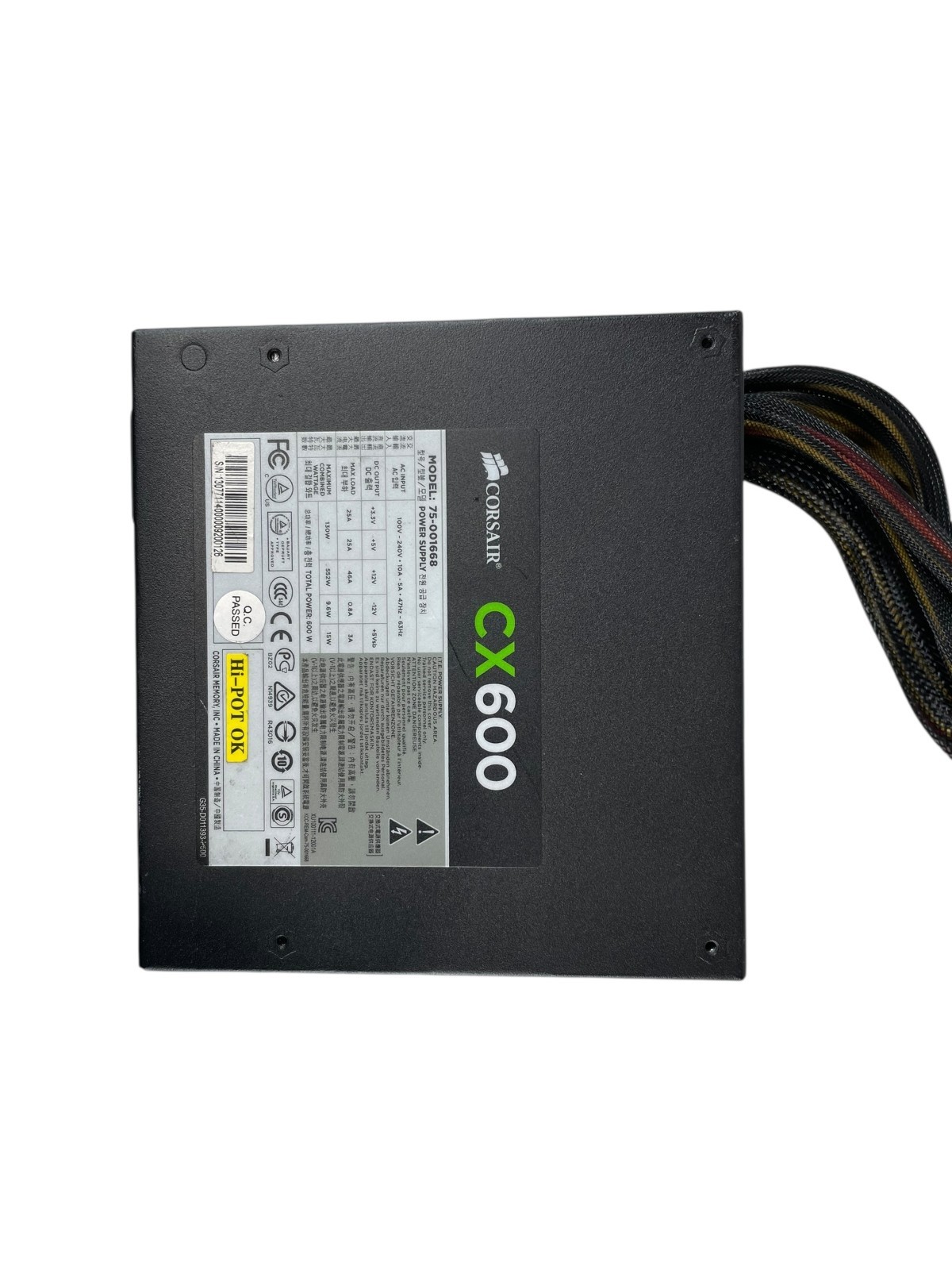 Corsair CX600 Power Supply 75-001668
