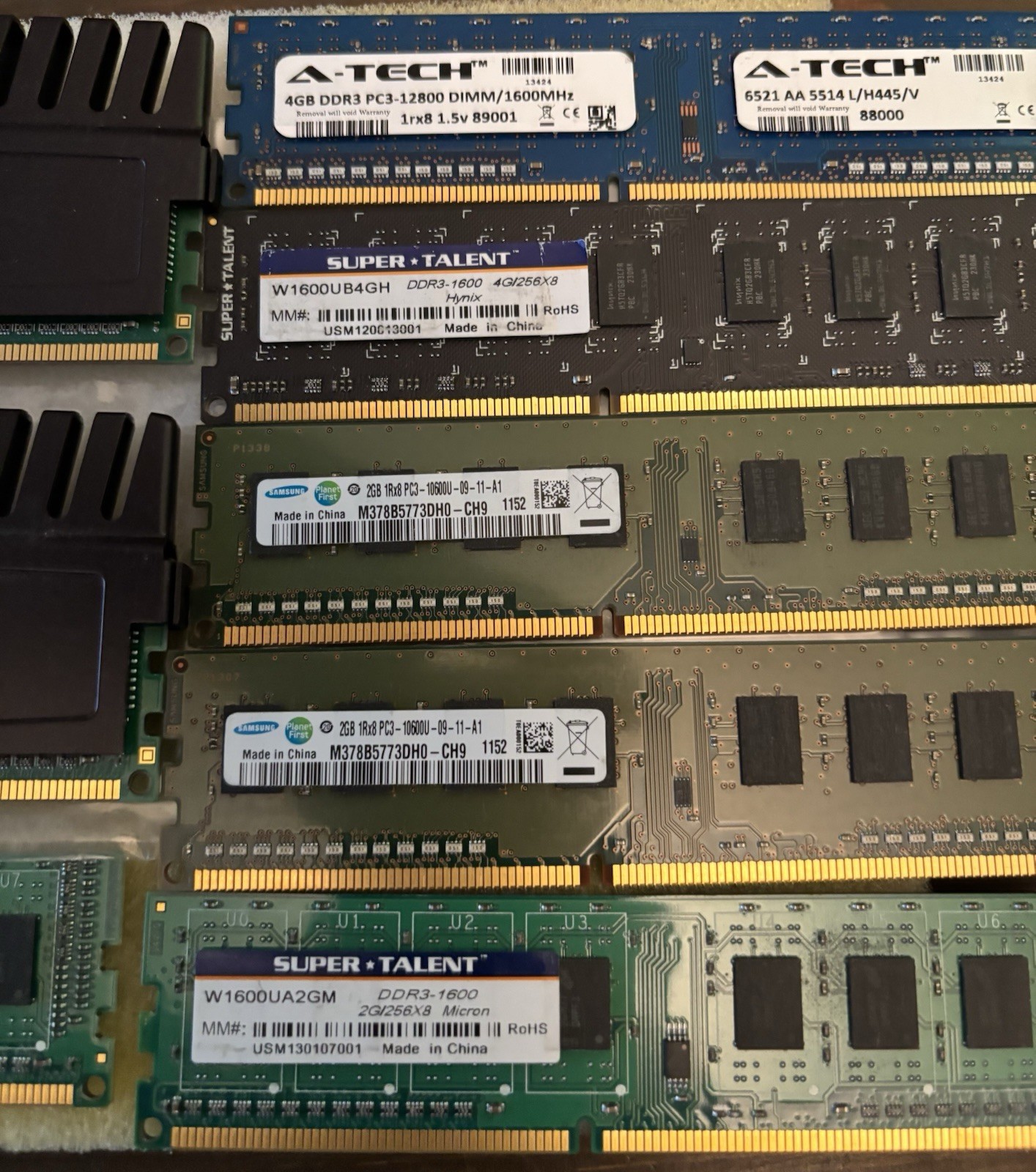 Lot of RAM 20GB DIMM /s Corsair / A-Tech/Samsung SEE Details