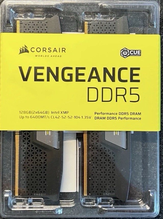 Corsair Vengeance 128GB (2x64GB) DDR5 6400MHz Desktop Memory CMK128GX5M2B6400C42
