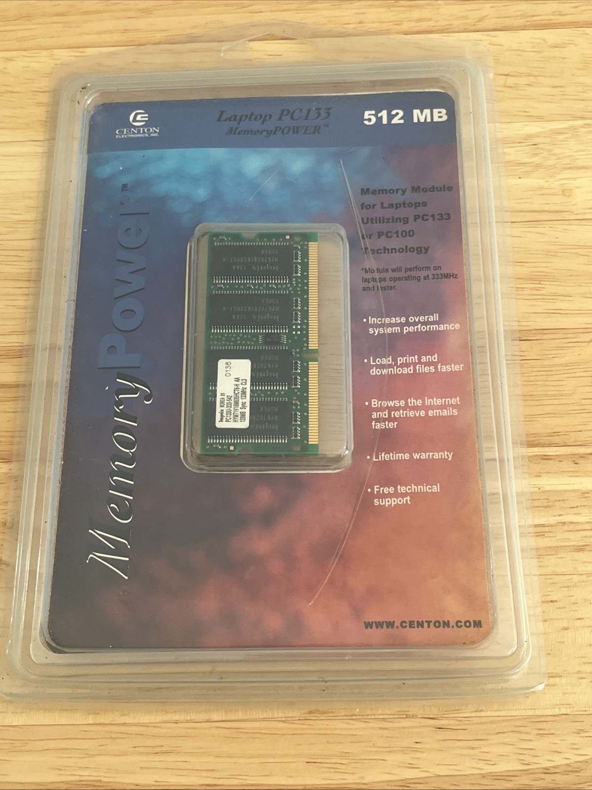 Centon 512MB PC133 133MHz SDRAM SODIMM Memory Card Model 512MBLT133