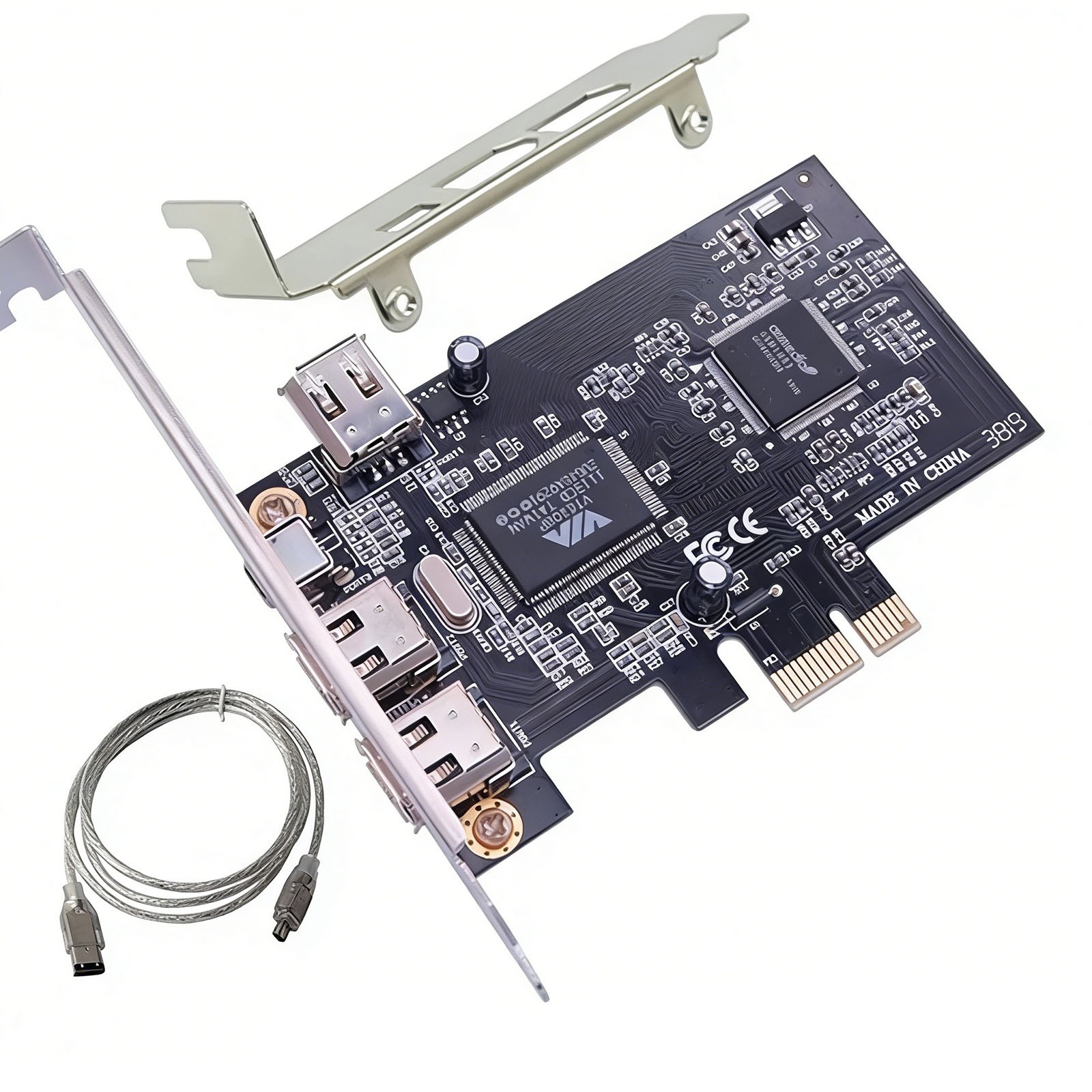 New 3 Ports PCI Express 1X to External IEEE 1394 Firewire Expansion Card