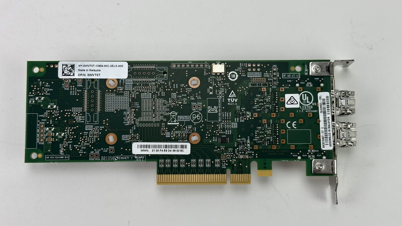 Dell QLogic Dual Port Fibre Channel 16Gb QLE2692 PCI-e 3.0 HBA FC LP with SFP+