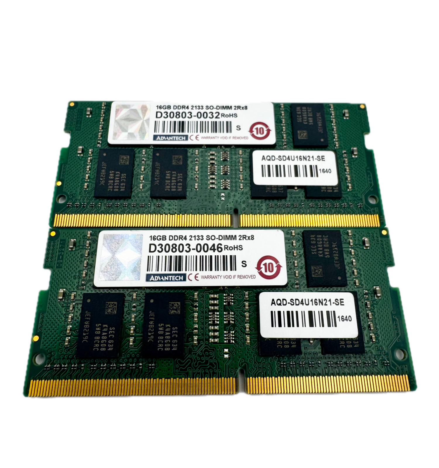 Advantech 32GB Kit (2x16GB) DDR4 2133 SODIMM 2Rx8 Dual Rank 1.2 – NEW