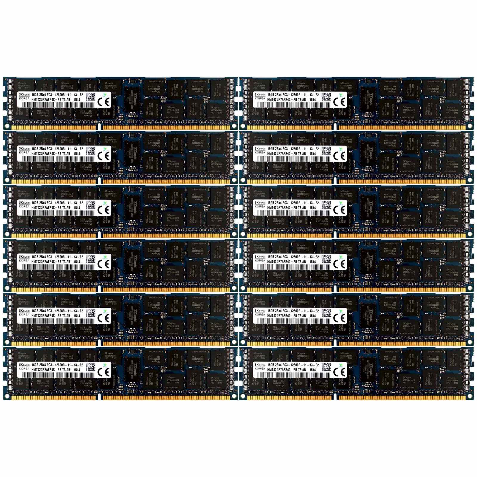 PC3-12800 12x16GB HP Proliant DL360P DL380E DL380P DL385P DL560 G8 Memory Ram