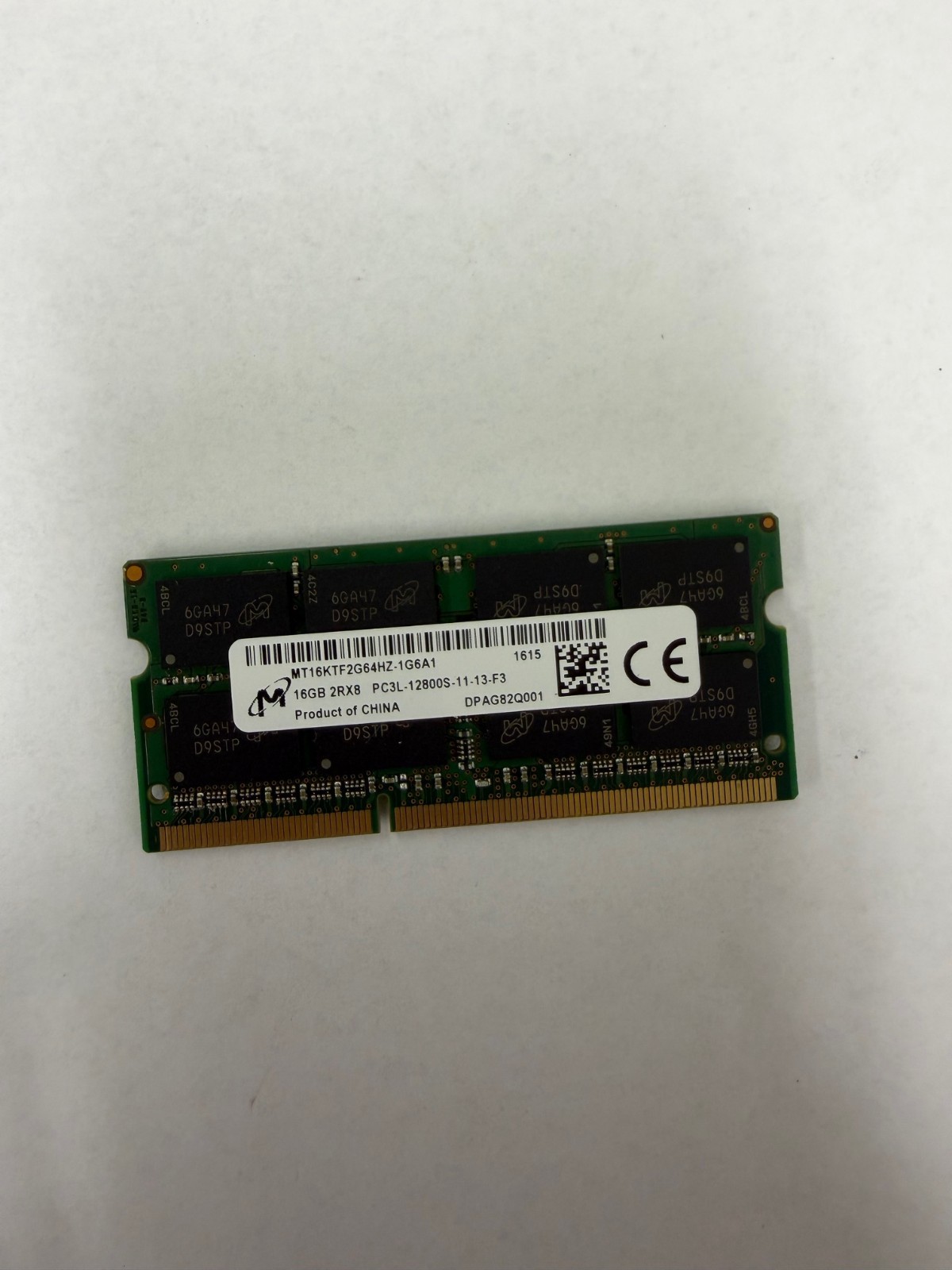 Micron 16GB 2RX8 PC3L-12800S 1600 MHz SODIMM Laptop Memory (MT16KTF2G64HZ-1G6A1)