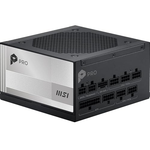 MSI PRO A1000PL PCIe 5 PC Power Supply Unit 1000W ATX 3.1/PCIe 5.1 Compatible