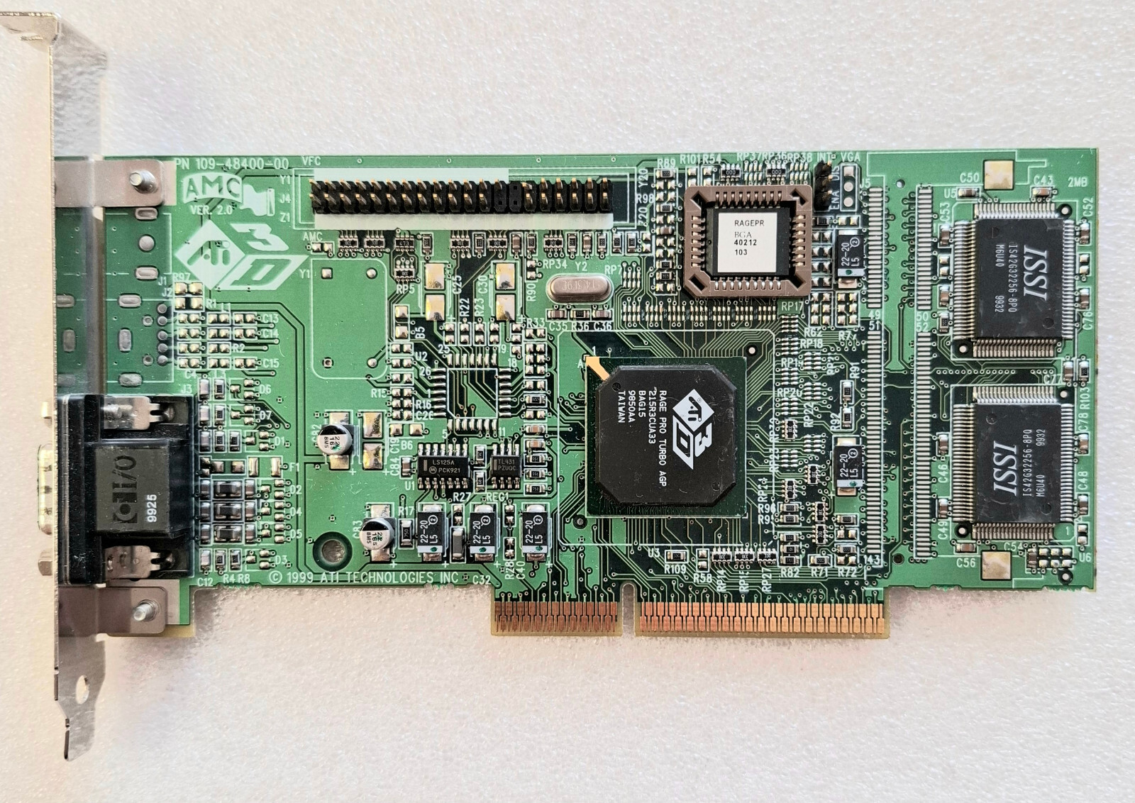 Video card ATI AGP 3D RAGE PRO Turbo 109-49800-10 109-48400-00 8Mb Ver 2.0