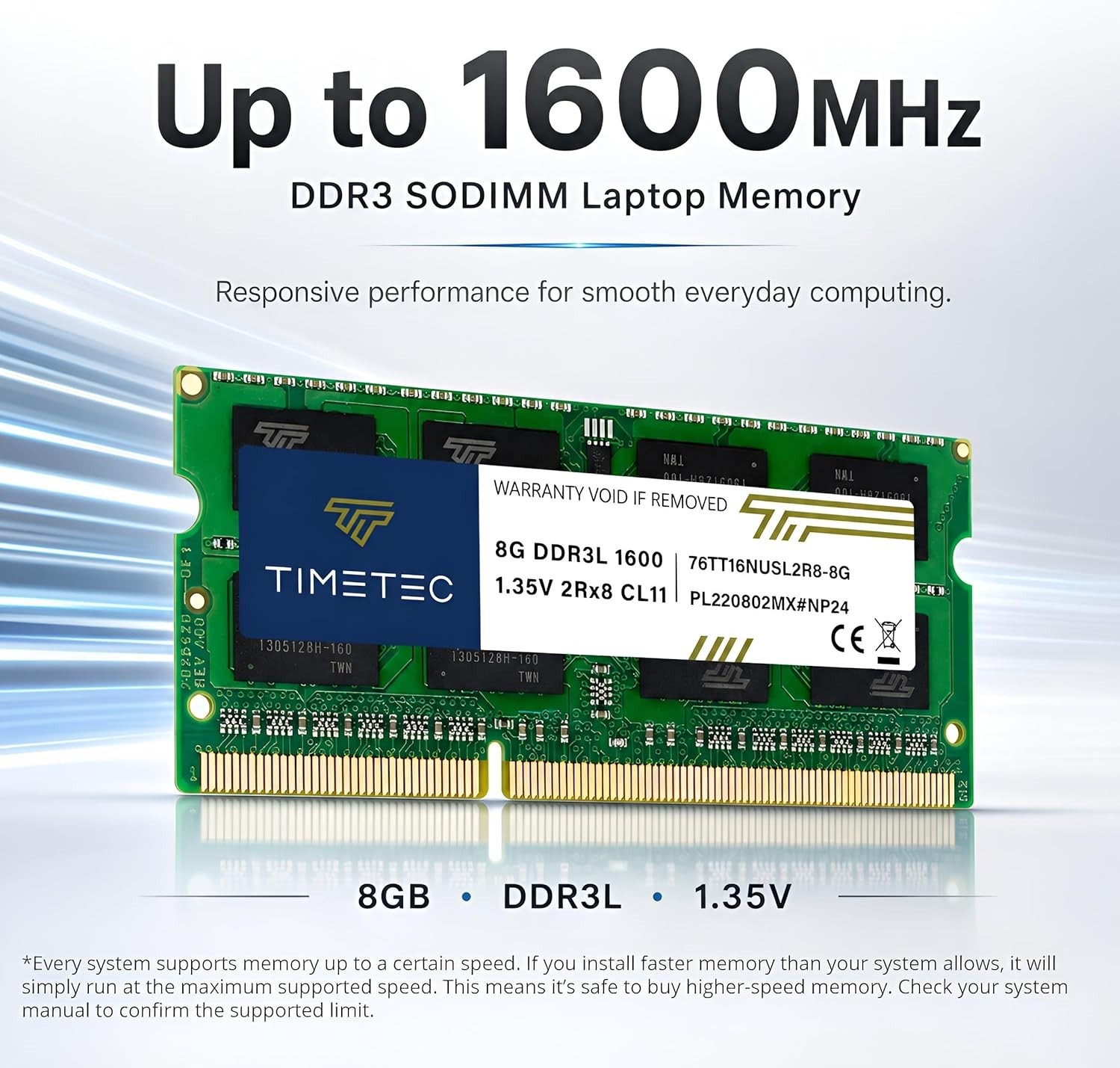 Laptop Memory Upgrade 8GB 1600MHz, Non-ECC SODIMM RAM for Notebooks