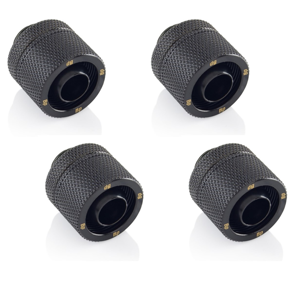 Bitspower G1/4″ 3/8″ ID, OD 5/8″ OD Fitting, CC3U, Matte Black, 4pk