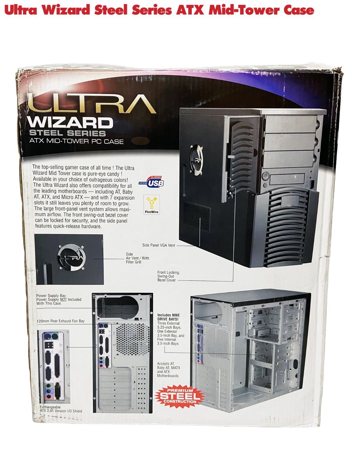 Wizard: Ultra Wizard Steel Series ATX Mid-Tower Case