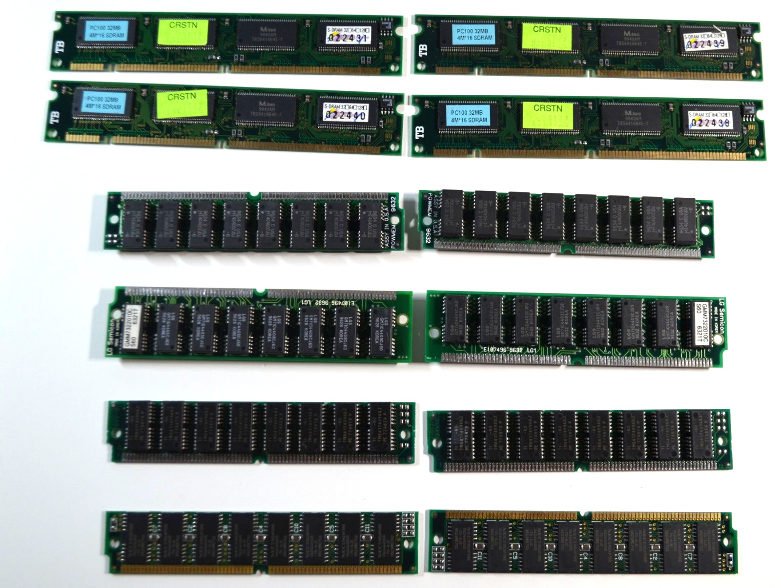 MISCELLANEOUS MEMORY-12 PCS-WORKING WHEN REMOVED