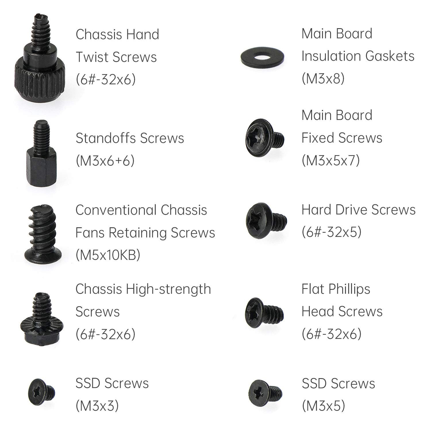 400Pcs Computer Screws Standoffs Kit SSD Screw for Universal Motherboard PC C…