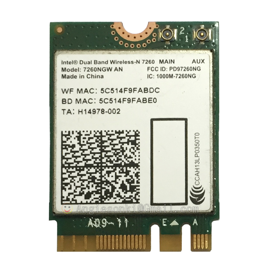 INTEL Dual Band 2.4Ghz 5Ghz 7260NGW AN 300M Wireless Wifi WLAN Card Bluetooth4.0