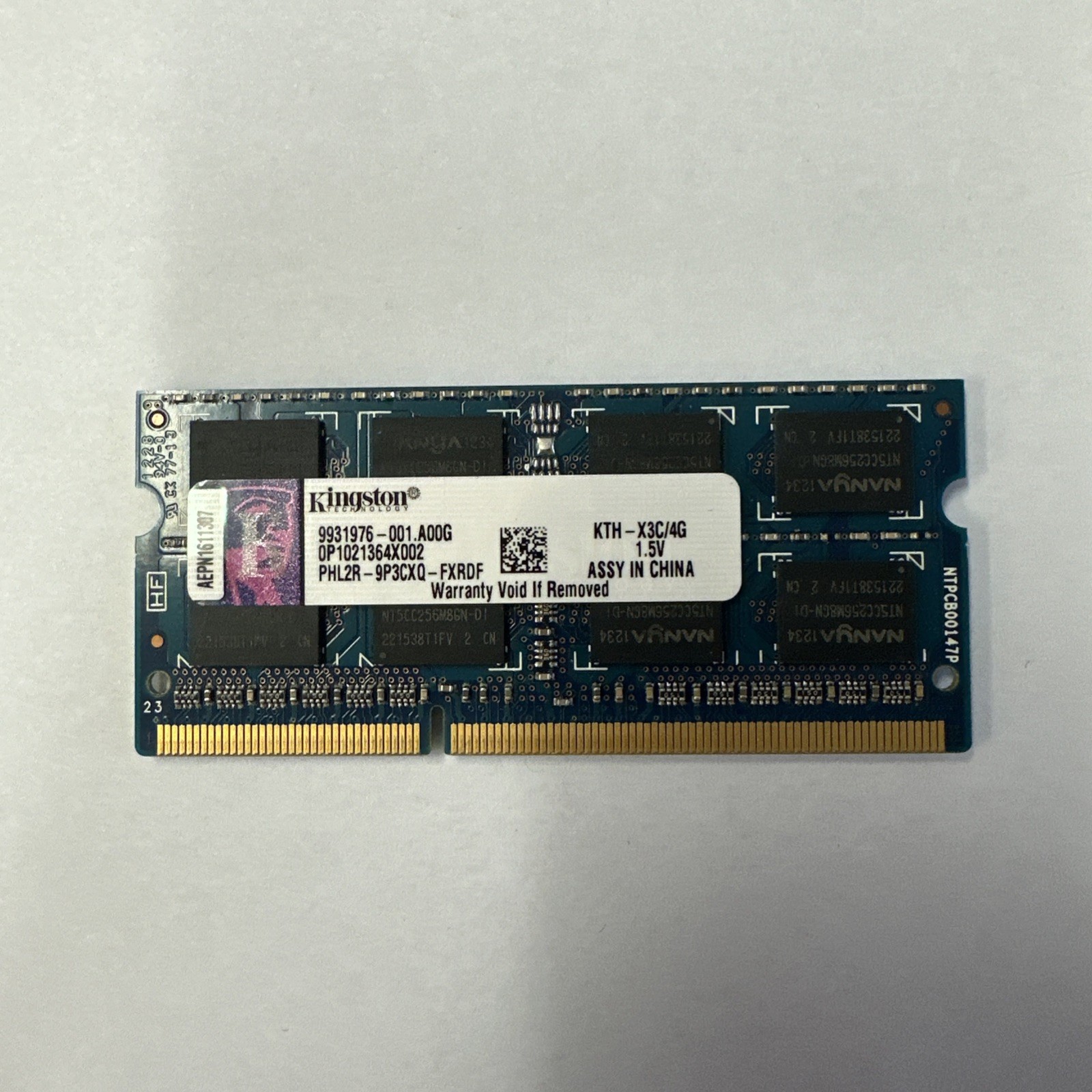 Kingston KTH-X3C/4G DDR3 SDRAM 1600MHz SODIMM 1.5v Non-ECC 2Rx8