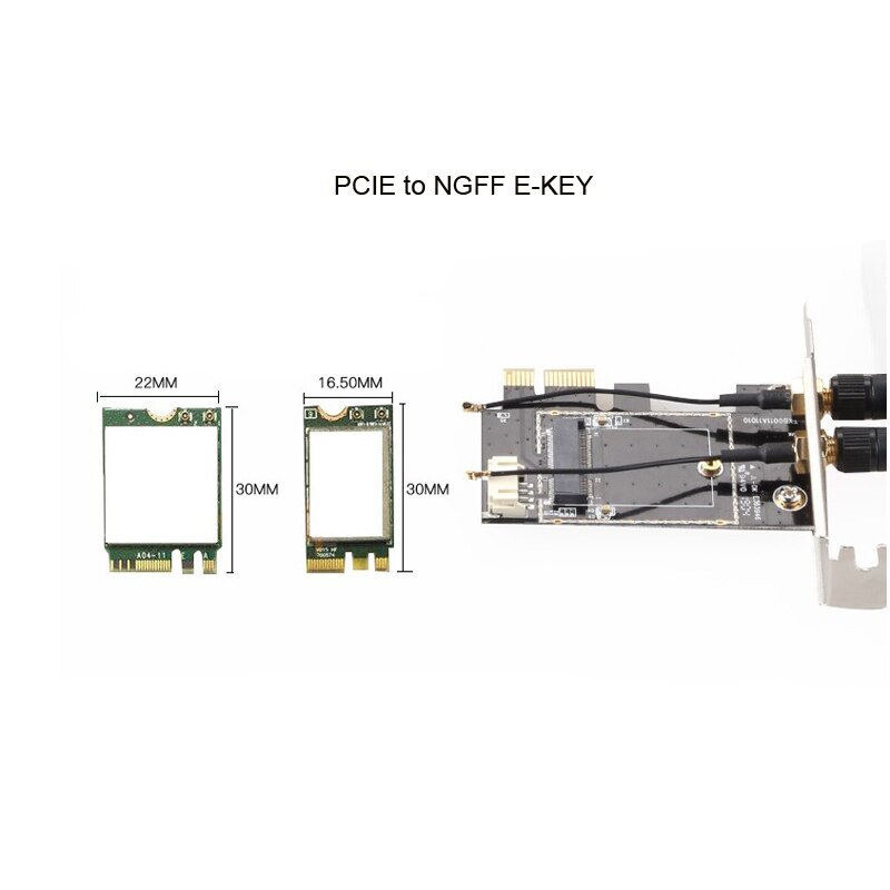 Desktop Wireless WiFi Network Card Adapter PCIe to M.2 Expansion Card for NGFF