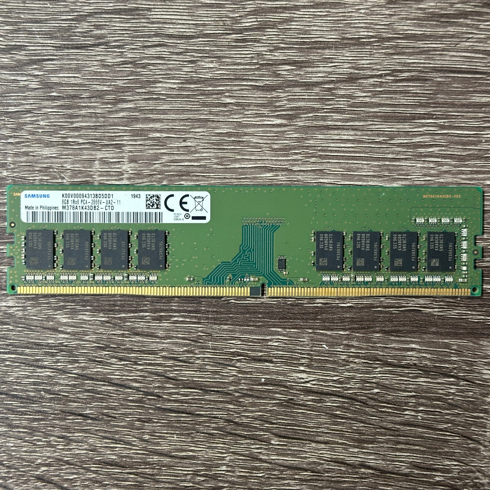 Samsung 8GB 1Rx8 PC4-2666V DDR4 2666MHz UDIMM Desktop RAM M378A1K43DB2-CTD