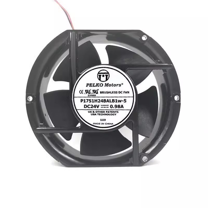 PELKO Motors P1751H24BALB1W-5 17251 DC24V 0.98A 2-Wire Cooling Fan
