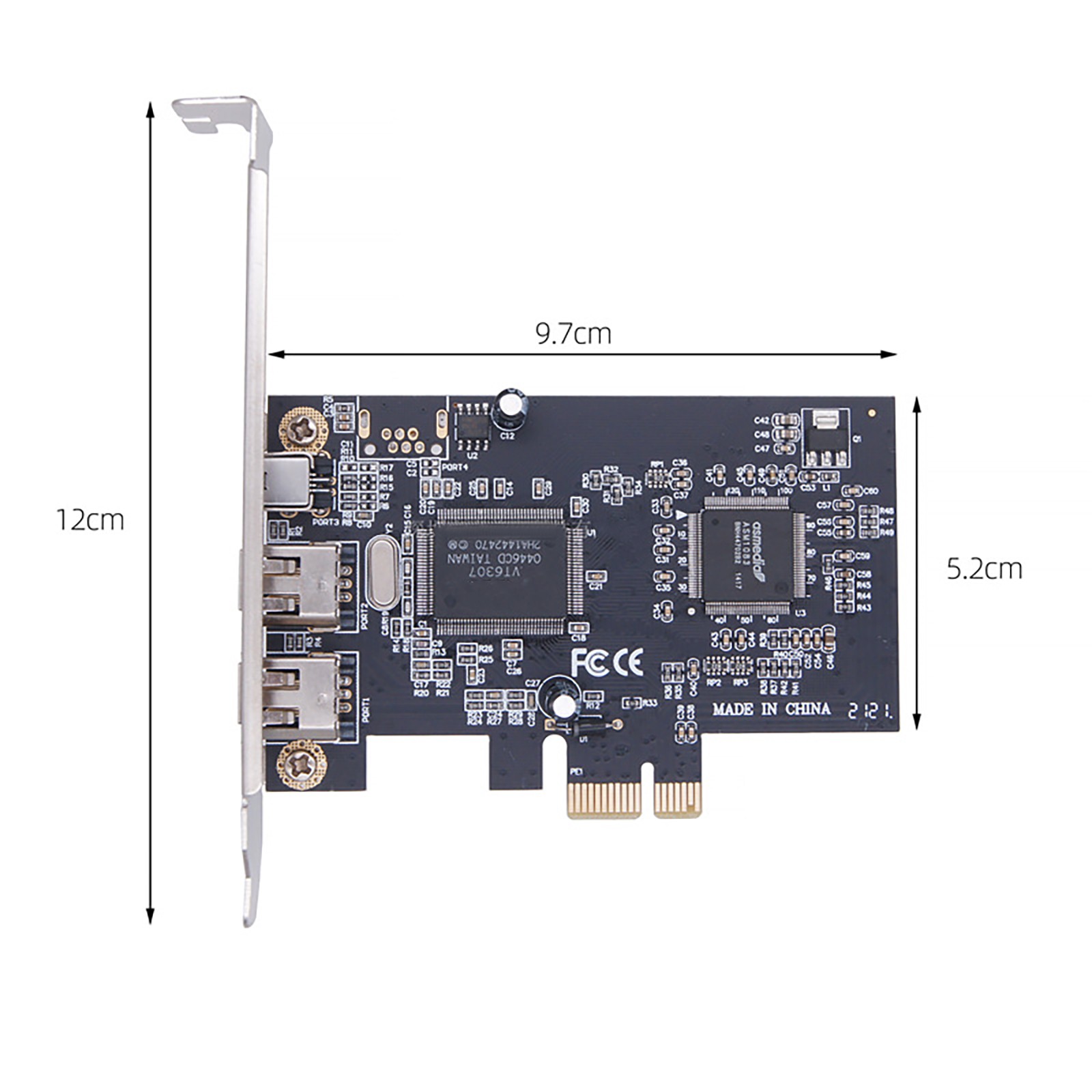 New 3 Ports 1394A Firewire Expansion Card 400Mbps Expansion Adapter Card