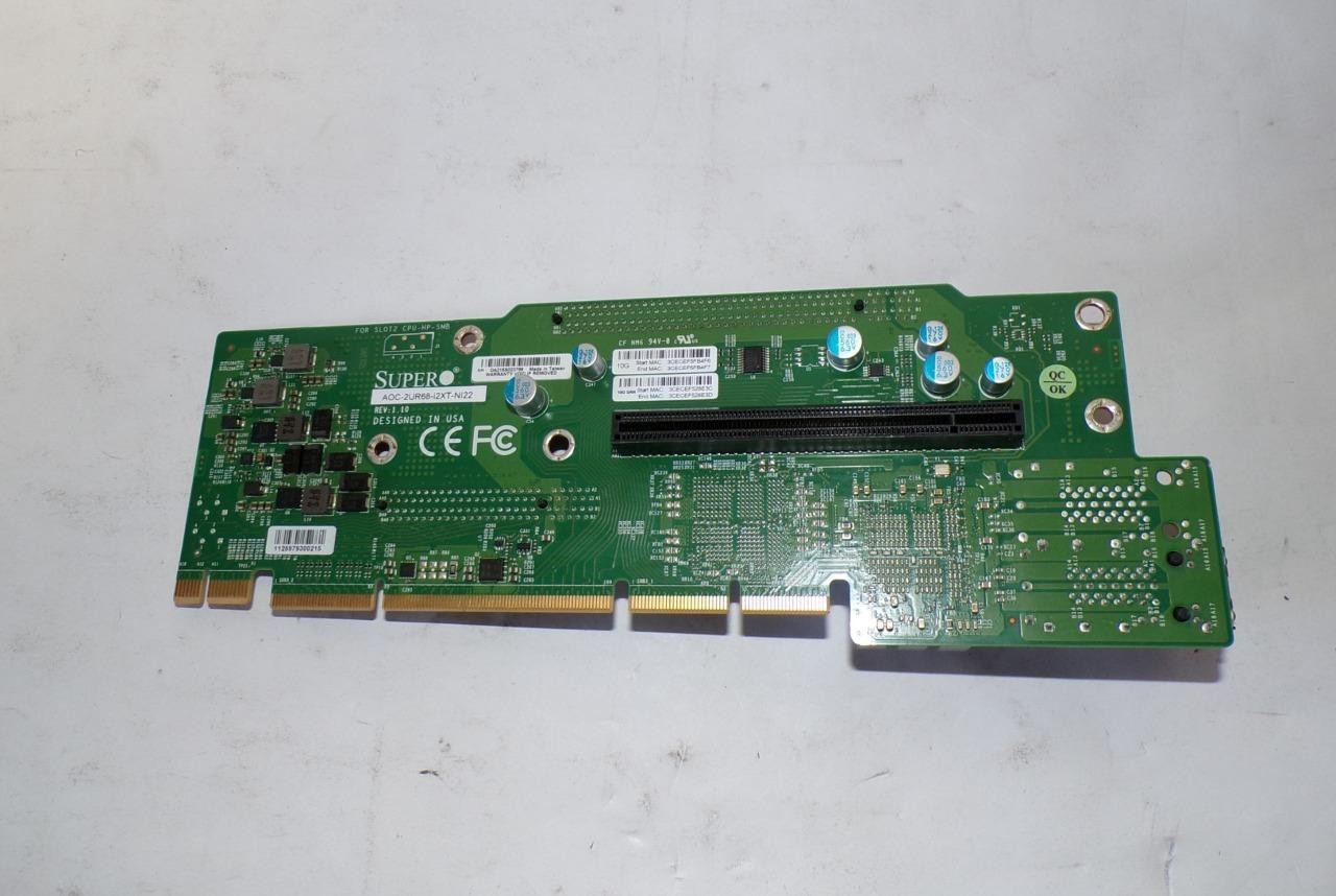 Supermicro AOC-2UR68-i2XT-NI22 2U Ultra Riser Card Dual 10GbE RJ45 REV 1.10