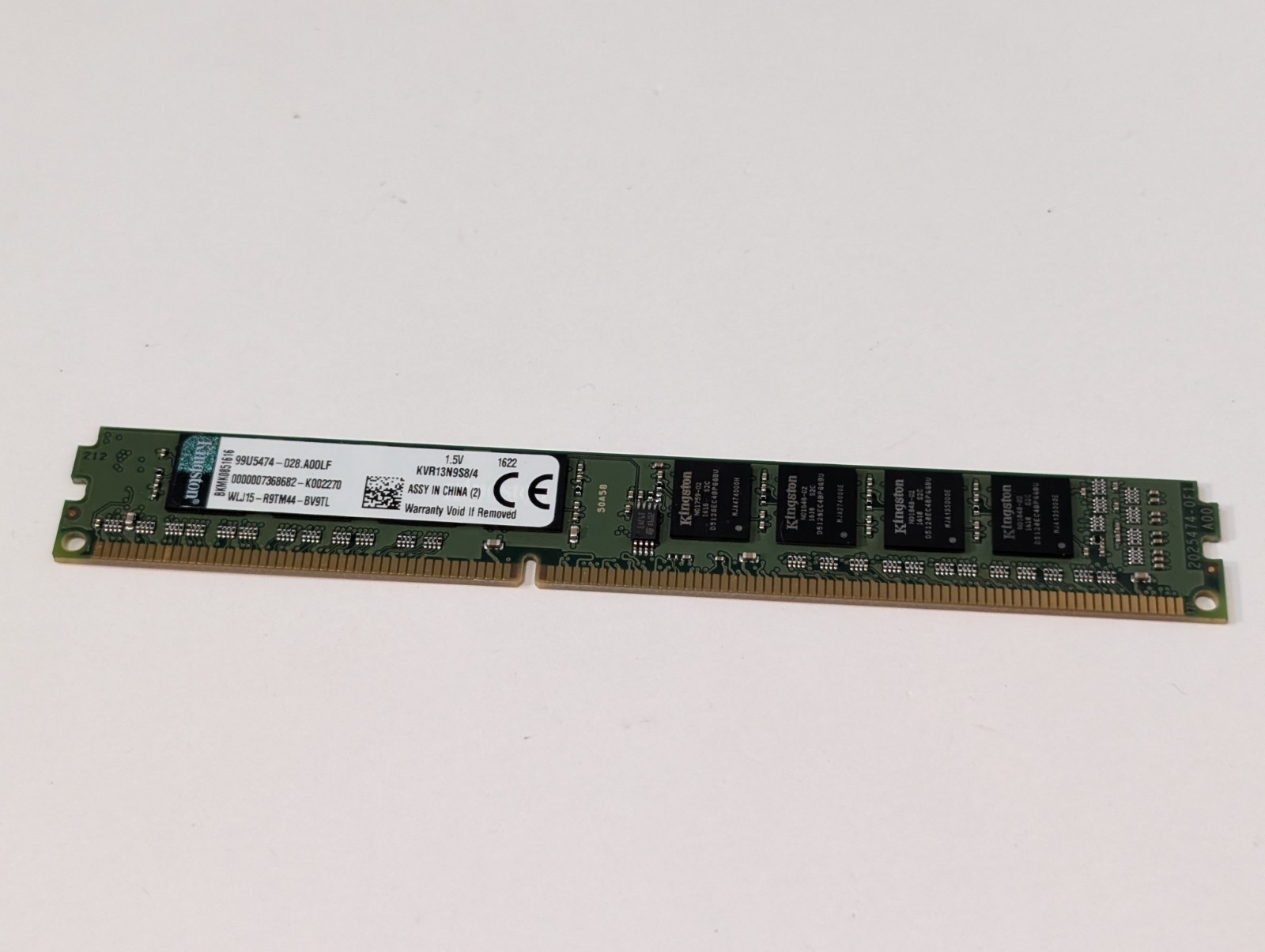 Kingston Technology KVR13N9S8/4 Memory Module, 4GB, 1333 MHz, 240-Pin DIMM