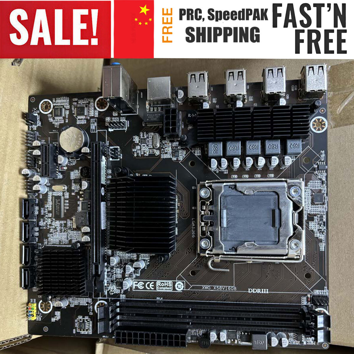 Intel X58 LGA1366 2*DDR3 REG M-ATX Support Xeon X5675 X5690 Desktop Motherboard