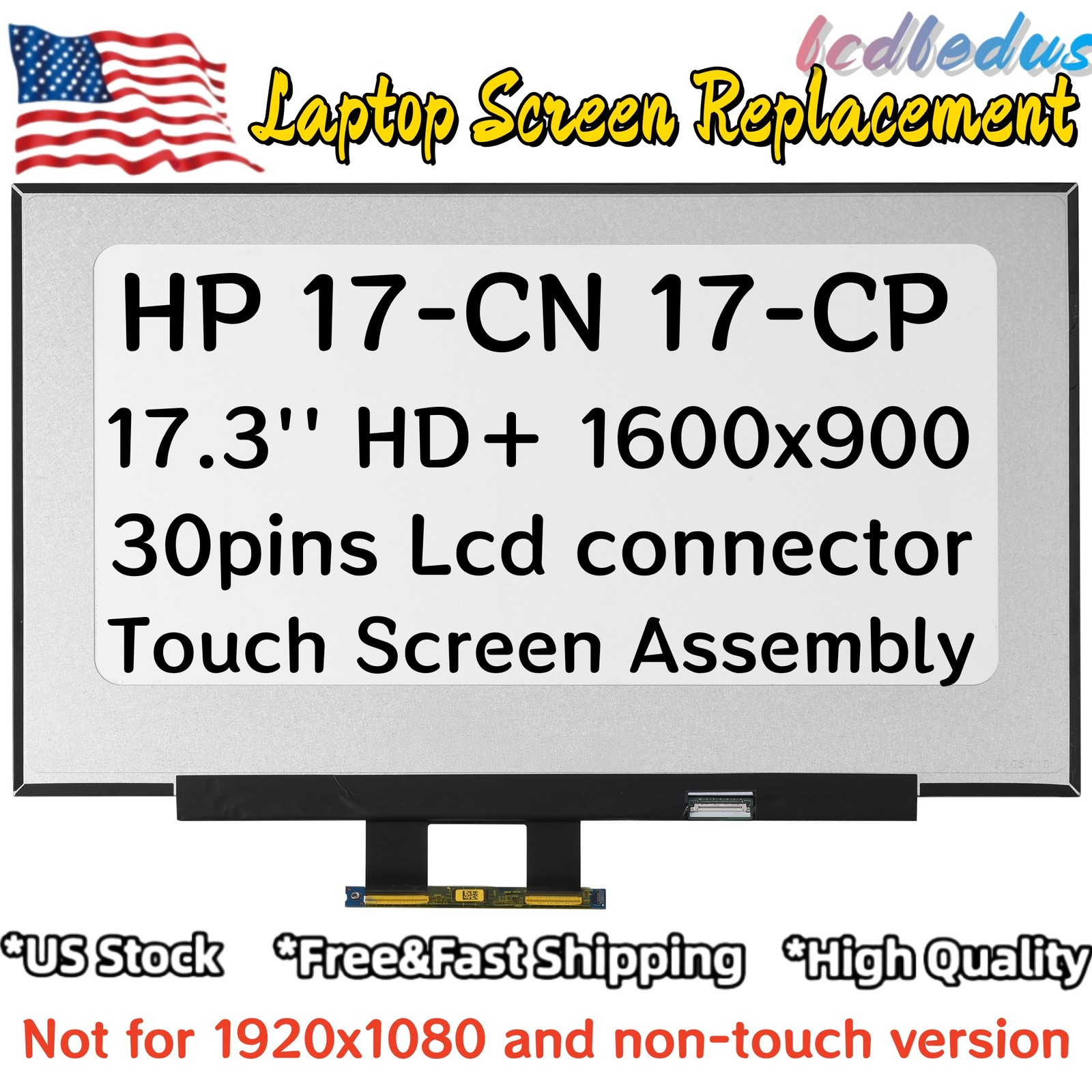 For HP 17-CP0025CL Laptop 17.3″ HD+ 60Hz Touch Digitizer LED LCD Screen Assembly