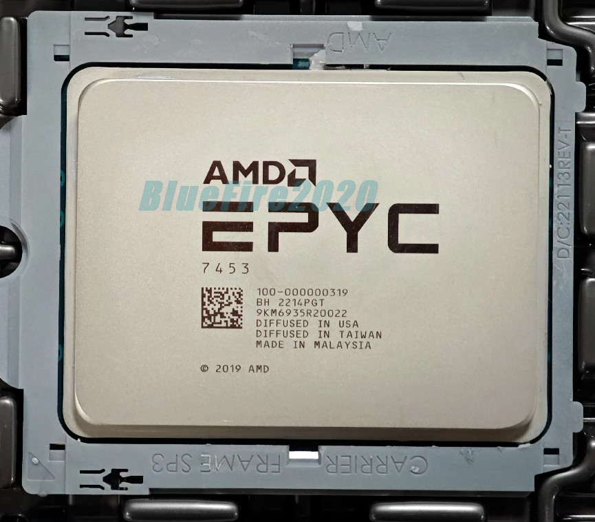 AMD EPYC 7453 Unlocked 2.75-3.45GHz 28 Core 56 Thread 225W SP3 CPU Processor