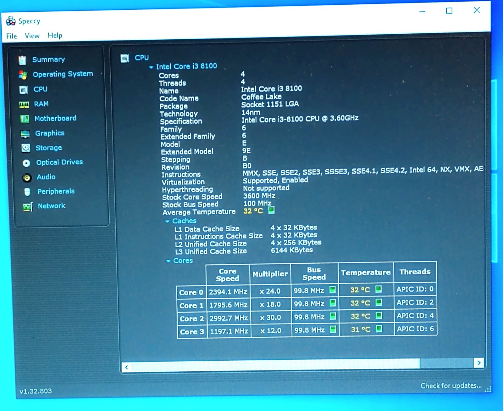 SR3N5 – Intel Core i3-8100 4 Cores Coffee Lake LGA1151 3.6GHz 6MB Cache CPU