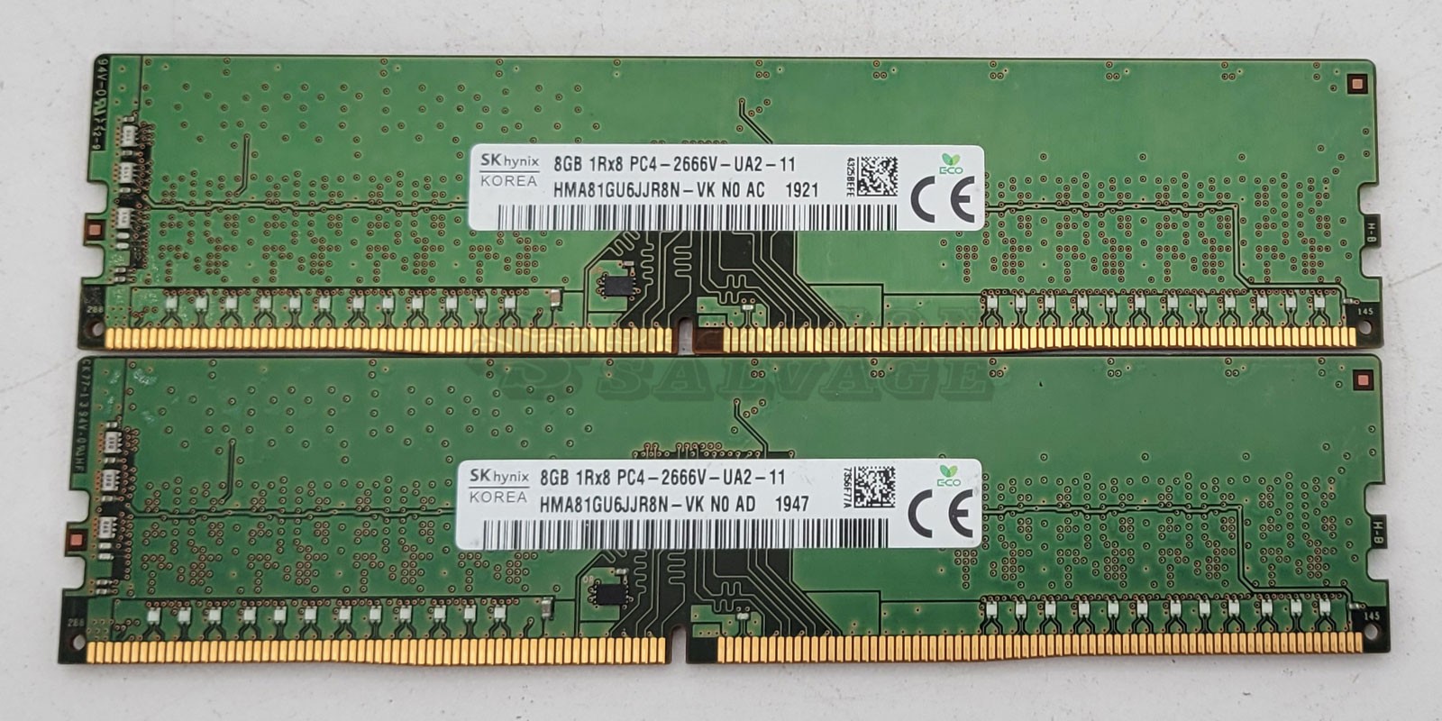 Hynix 2 x 8GB DDR4 1Rx8 PC4-2666V-U Desktop UDIMM Memory HMA81GU6JJR8N-VK