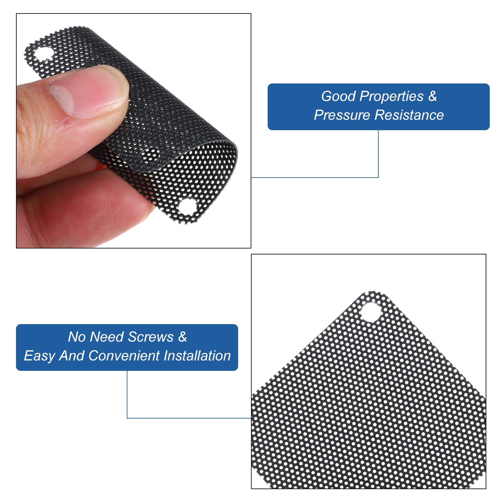 6PCS PC Dust Filter 50x50mm Computer Case Cooler Dustproof Mesh Black