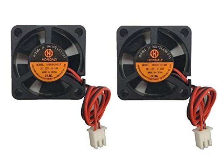 2-Pack 30mm DC Brushless Cooling Fan 12V – 10000RPM, Certified Efficiency