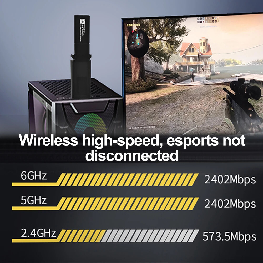 WiFi 6E AX5400 Gaming USB 3.0 Adapter 2.4G 5Ghz Network Card For Windows 10 11