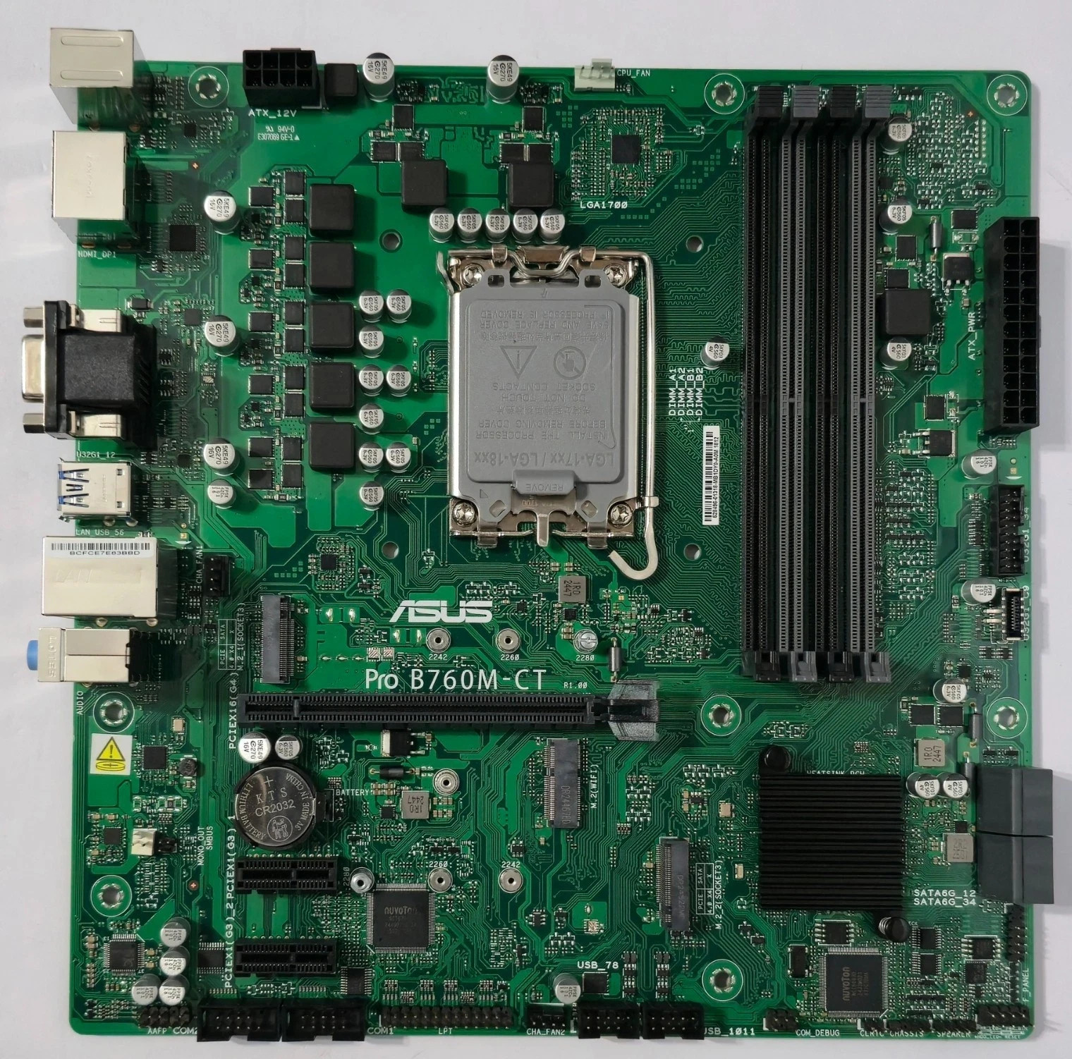 ASUS PRO B760M-CT MOTHERBOARD LGA 17000 Intel 12th/13th/14th DDR5 NO I/O SHIELD