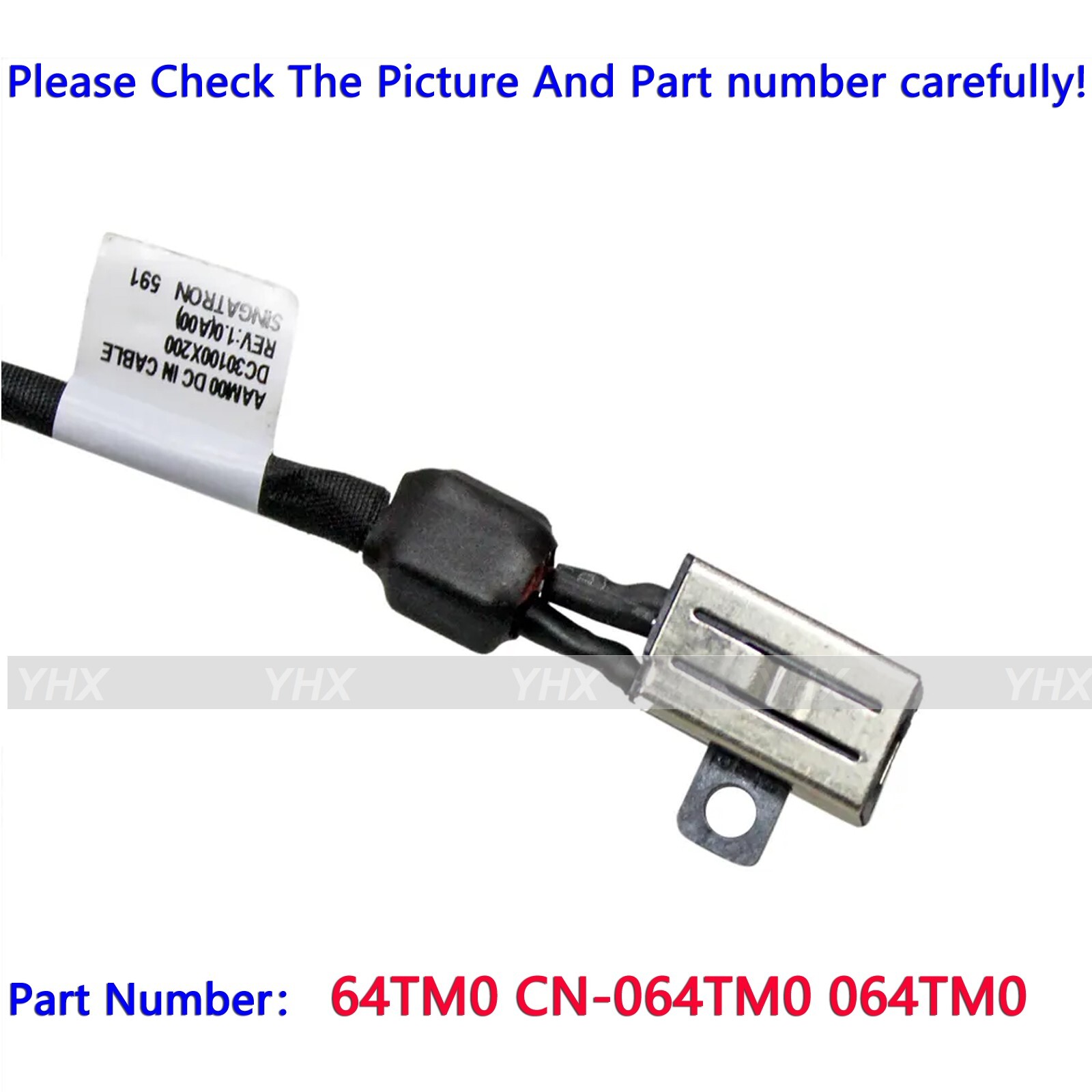 5X For Dell XPS 15 9570 P56F002 Laptop DC Power Jack Charging Port W/Cable 64TM0