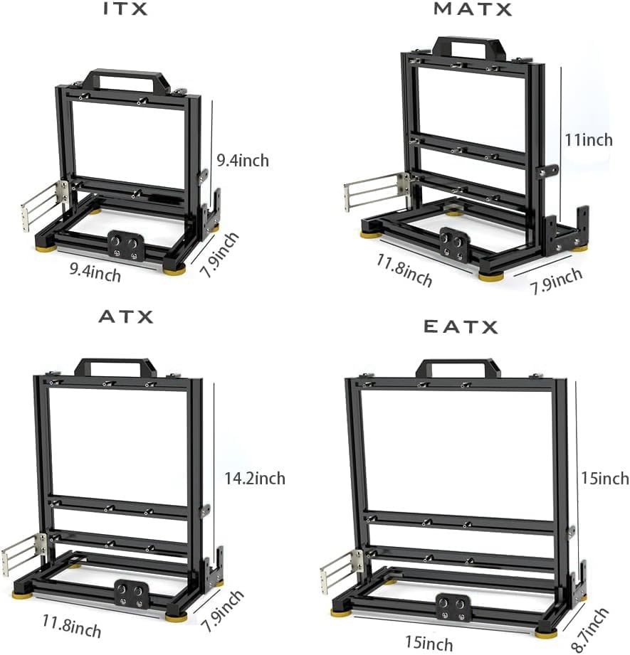 DIY Mini-Tower Computer Case with Versatile Motherboard Support & Aluminum Frame