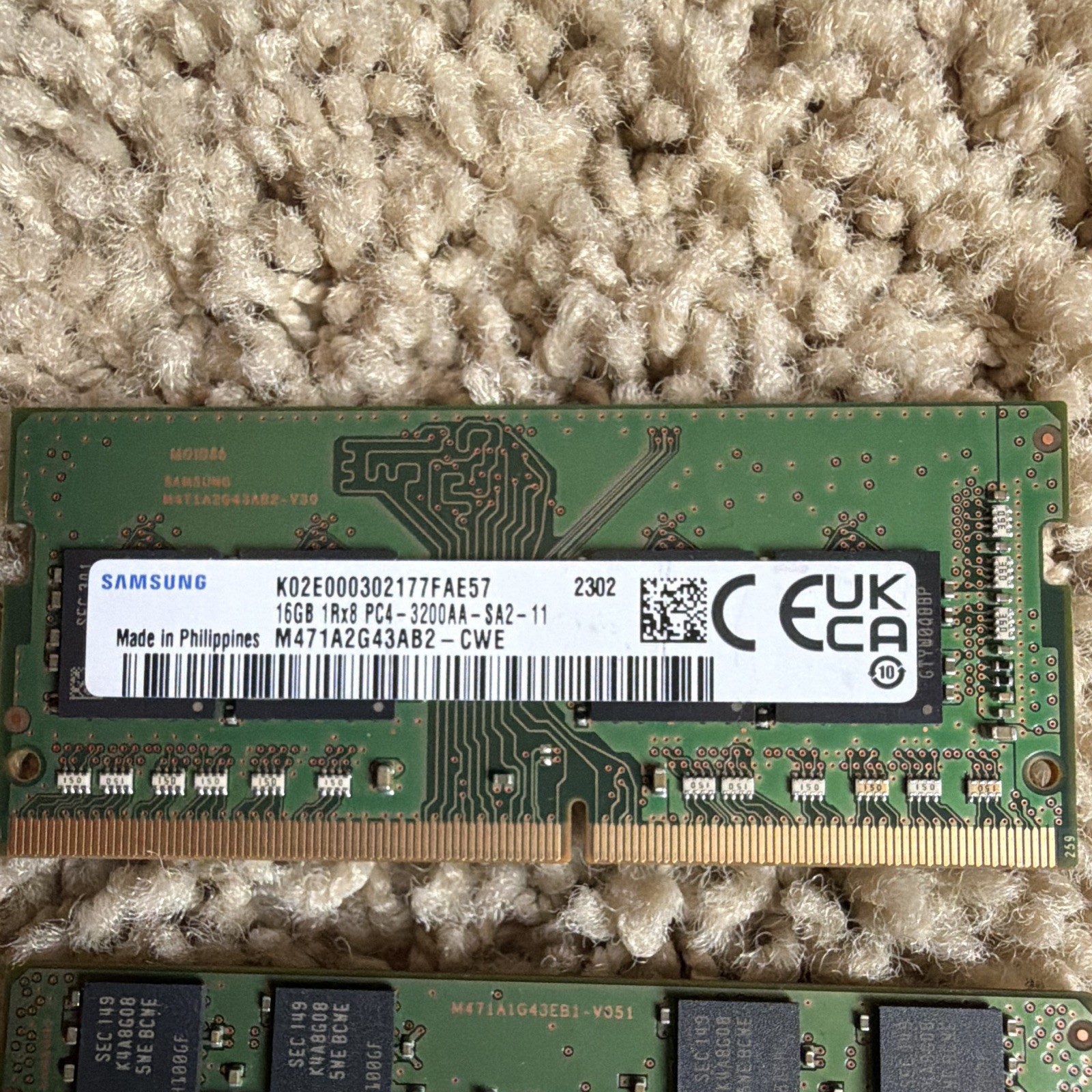 Lot of 4 64GB (4x16GB) DDR4-3200 PC4-3200AA 260-Pin SO-DIMM RAM