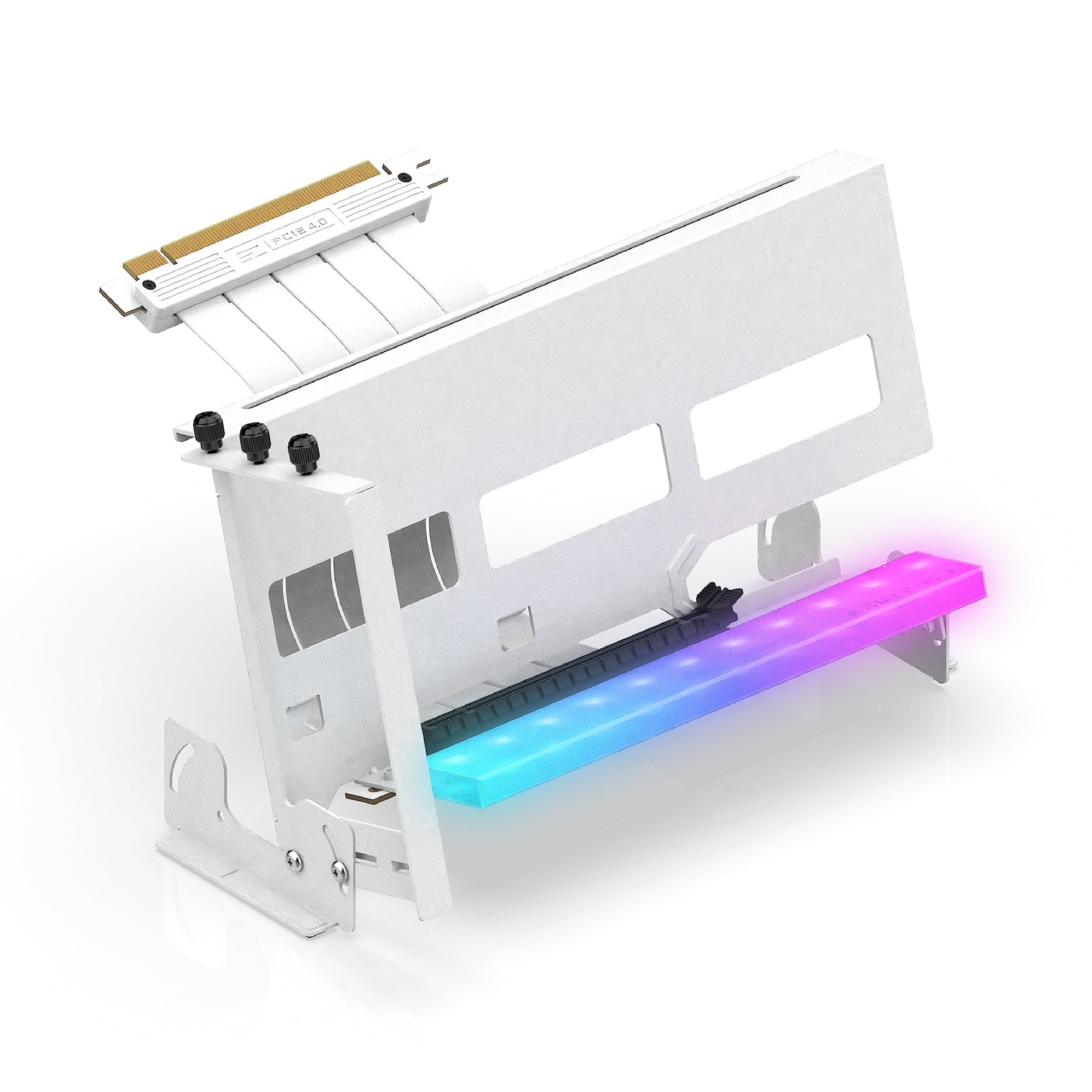 EZDIY-FAB PCIe 4.0 GPU Mount Bracket with ARGB LED Module, Multi-Angle Adjust…