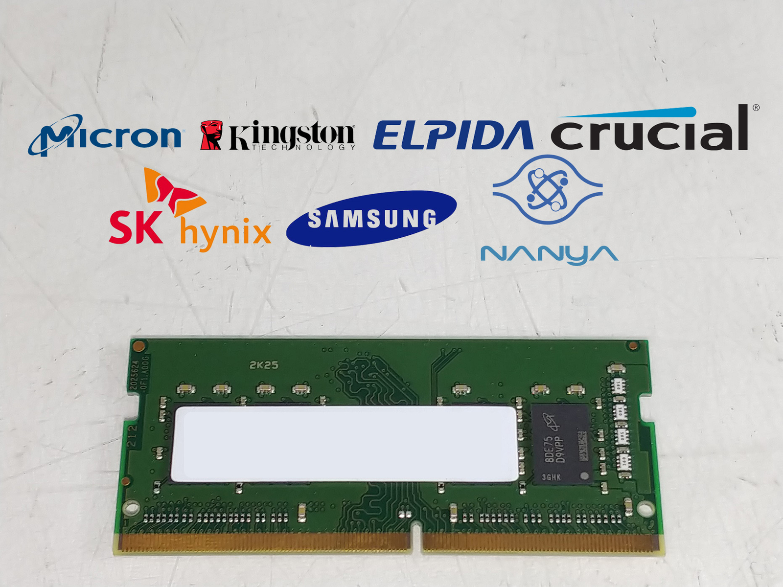 Lot of 5 Major Brand 8 GB DDR4-2666V PC4-21333S 1Rx8 1.2V SO-DIMM Laptop RAM