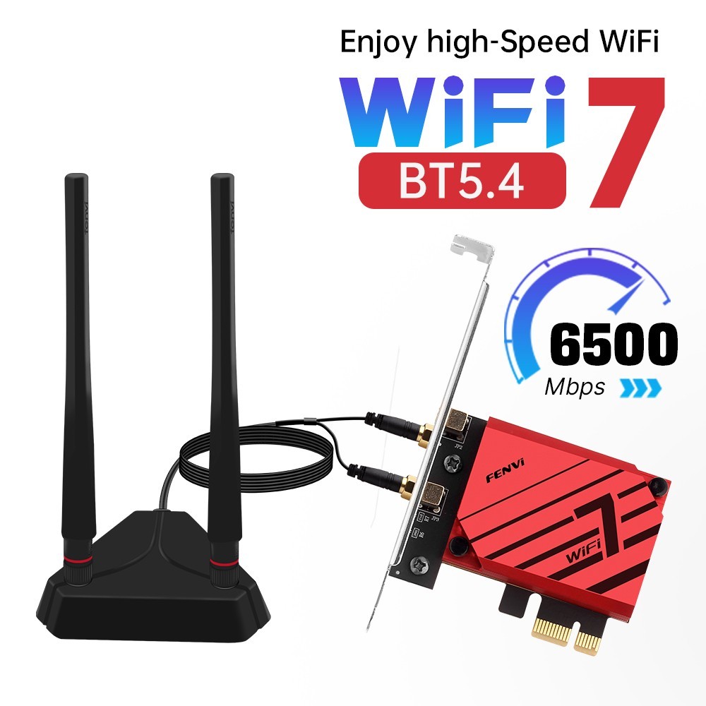 MT7925 WiFi 7 PCIe Adapter 6.5Gbps BE6500 Network Card BT5.4 Win10/11 Desktop