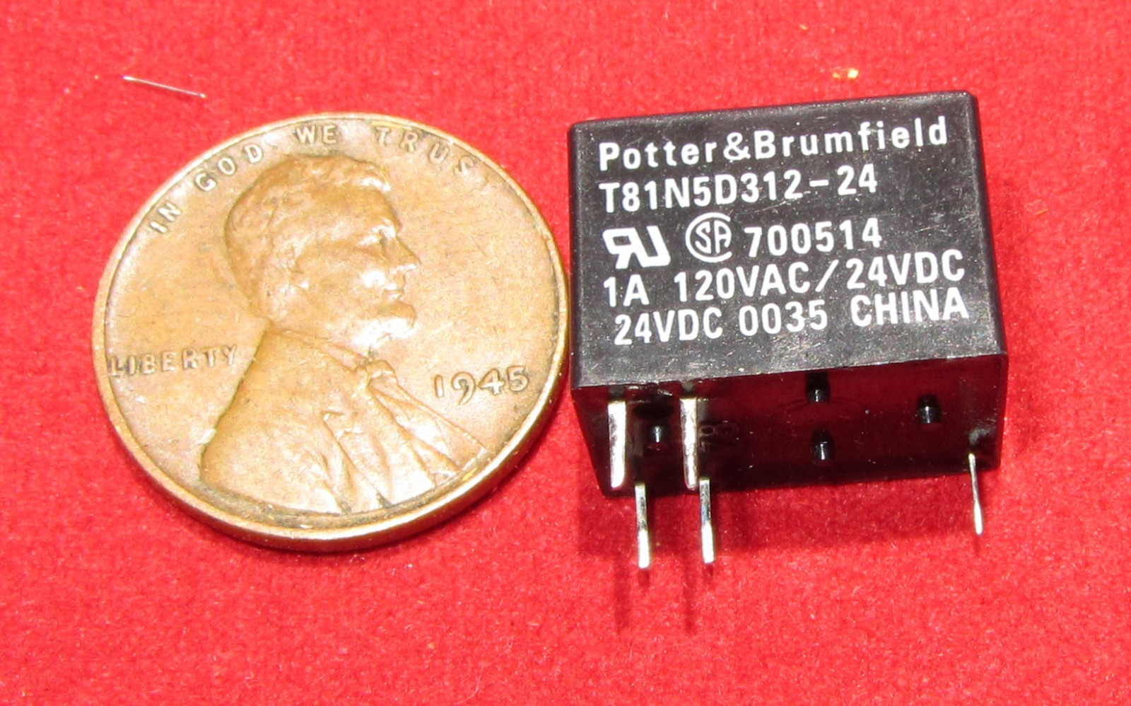 5 pcs – Potter & Brumfield 24V DC Relay, 125V AC 1A, 450mW SPDT, T81N5D312-24 i