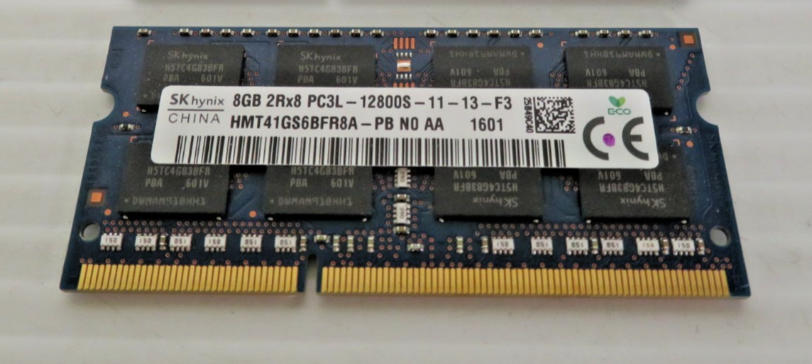 SK Hynix 8GB 2Rx8 PC3L-12800S Laptop Memory SODIMM HMT41GS6BFR8A-PB