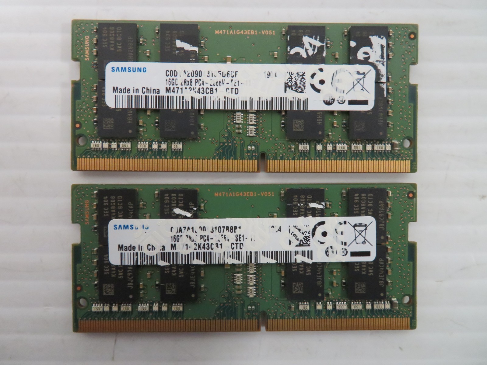 Samsung 32GB (2x16GB) PC4-21300 2666MHZ DDR4 SODIMM MEMORY RAM M471A2K43CB1-CTD