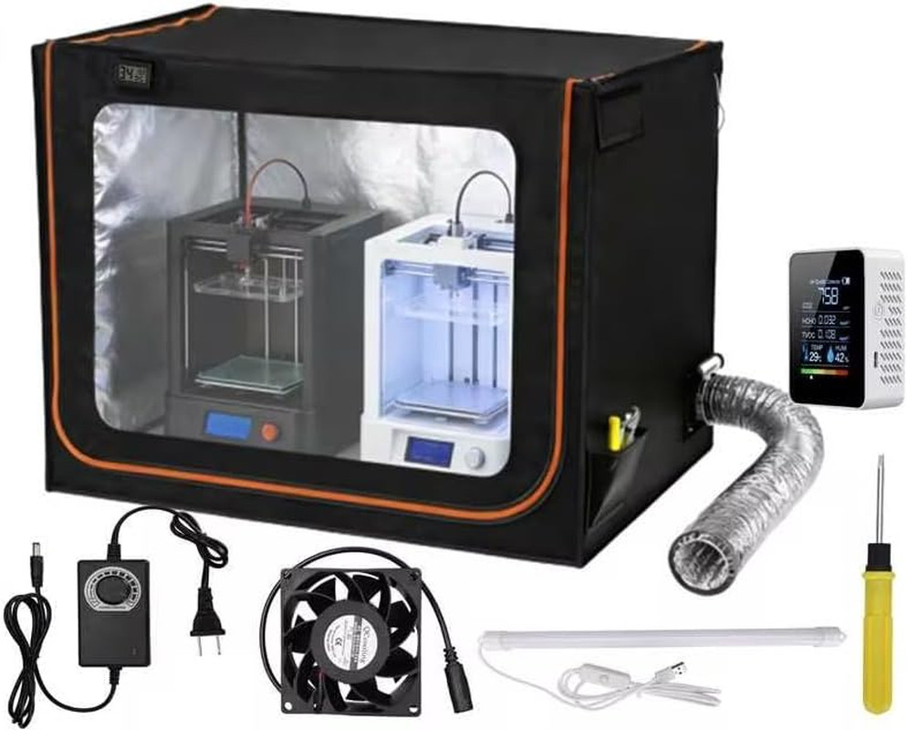 Extra Large 3D Printer Enclosure Ventilation, Adjustable Fan,5-In-1 Air Quality
