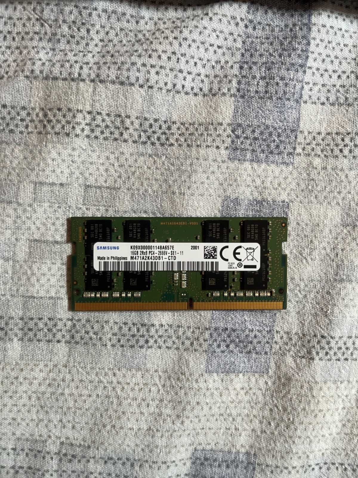 Samsung 16GB 2Rx8 PC4-2666V SO-DIMM RAM MEMORY M471A2K43CB1-CTD