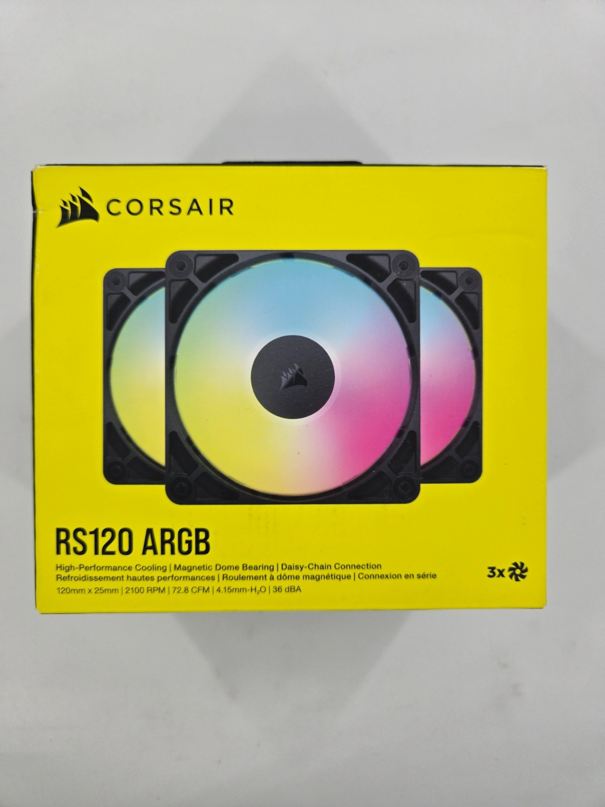 CORSAIR – RS120 ARGB 120mm PWM Fans (3-pack) – Black