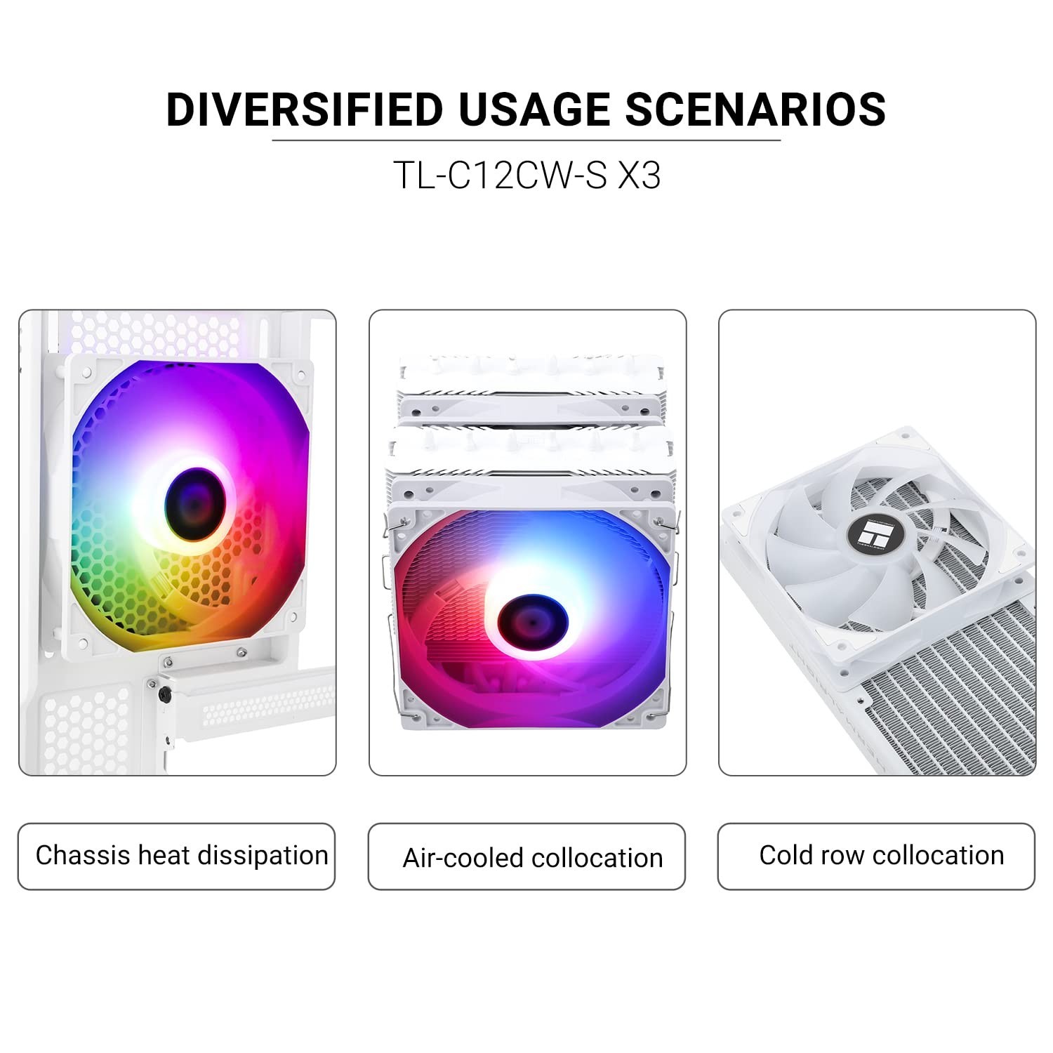 TL-C12CW-S X3 Series – 120mm Silent RGB Fans, 25.6 dBA, 3 Pack, High Airflow