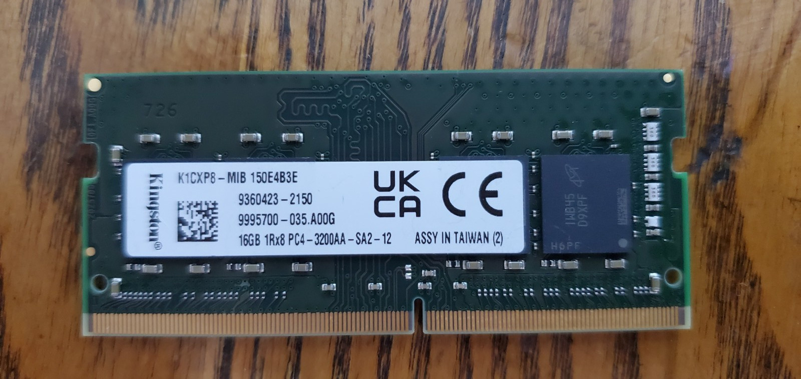 Kingston 16Gb 1Rx8 PC4-3200AA-SA2-12 Memory Board